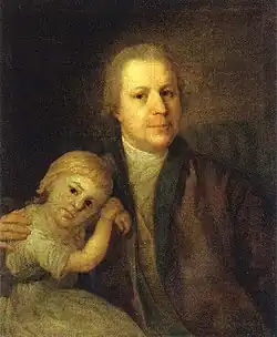 Автопортрет с дочерью Александрой. Не ранее 1796Холст, масло. 73 × 60,5 смРусский музей, Санкт-Петербург