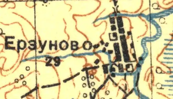 План деревни Ерзуново. 1931 год
