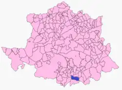 Расположение муниципалитета Эскурьяль на карте провинции