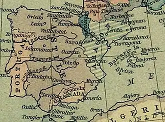 Пиренейский полуостров в 1360 году.