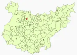 Расположение муниципалитета Эспаррагалехо на карте провинции