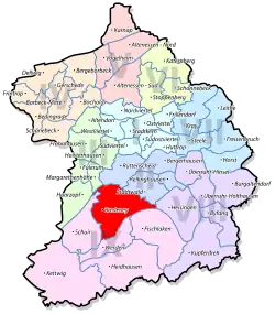 Расположение Бреденая на карте Эссена