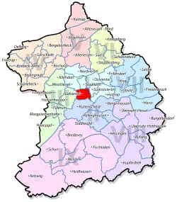 Расположение Зюдфиртеля на карте Эссена