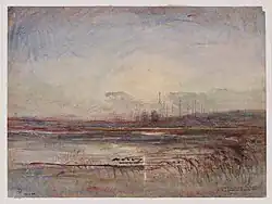 Заходящее солнце. Ок. 1870. Бумага, акварель. Музей изящных искусств города Парижа (Пти-Пале), Париж