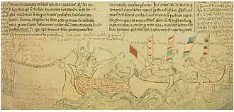 Смерть Юстаса (иллюстрация Матвея Парижского)