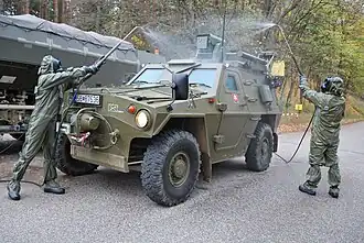 Aligator 4x4 во время учений РХБЗ