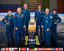 (л-п) Серова, Уилмор(командир), Самокутяев, Шкаплеров, Вёртс, Кристофоретти