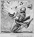 «Взрывающийся в руках» (карикатура о Телеграмме Циммермана), 1917 год