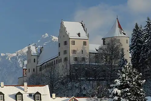 Вид замка зимой