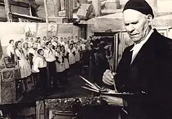 Федот Сычков за работой 1940—1950 гг.