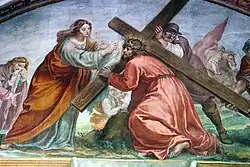 Несение креста со святыми Кальваро и Вероникой. 1613. Деталь фрески люнета в церкви Сант-Аполлониа, Флоренция