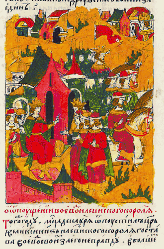 Лицевой летописный свод: «Об отпущении воевод на шведского короля. В том же году в месяце декабре отпустил царь и великий князь на Шведского короля Густава воевод своих за его неправду: в большом полку боярин и воевода князь Петр Михайлович Щенятев да боярин и воевода князь Дмитрий Федорович Палецкий. В передовом полку — воеводы Семен да Никита Васильевичи Шереметевы».