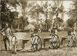 Деревянные пушки и имитация артиллеристов, Российская Империя, Русско-турецкий фронт.