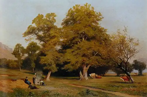 У костра. Пeйзаж (около 1870), Музей изобразительных искусств и археологии Безансона