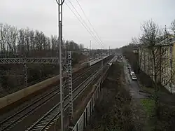 Вид платформы с путепровода