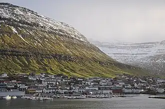 Вид на поселение Клаксвуйк утром.