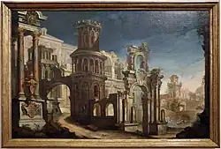 Архитектоническая перспектива. Ок. 1710. Дерево (?), масло. Палаццо Дукале, Губбио