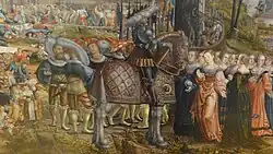 Мельхиор Фезелен. Римлянка Клелия перед царём этрусков Порсеной, 1529 год.