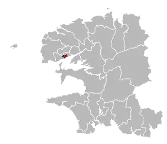 Кантон на карте департамента Финистер