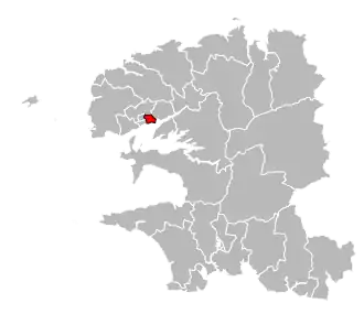 Кантон на карте департамента Финистер