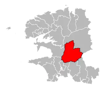 Кантон на карте департамента Финистер