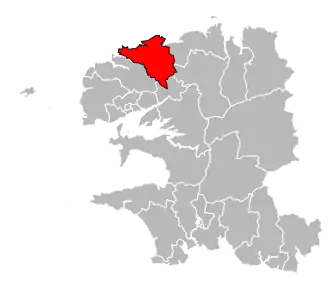 Кантон на карте департамента Финистер