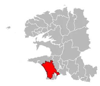 Кантон на карте департамента Финистер