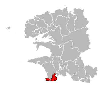 Кантон на карте департамента Финистер