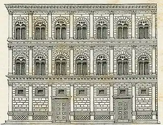 Чертёж фасада. Ксилография. 1894