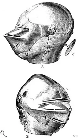 Армет с забралом с налобником