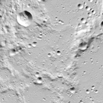 Визуализация замеров лазерного альтиметра LOLA зонда Lunar Reconnaissance Orbiter.