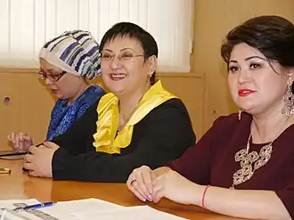 Гаухар Батталова (в центре) в 2017 году