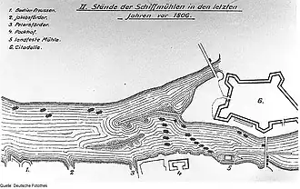 Карта укрепленного города Магдебурга в 1806 году.
