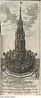 Гравюра на меди с изображением фонтана из книги  «Architectura Curiosa Nova», 1664