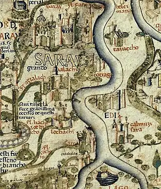 Большой Сарай на карте Фра Мауро