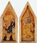 Диптих "Благовещение с донаторами и Вознесение Марии", ок. 1380, Кембридж, Джёртон колледж