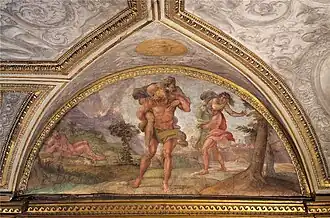 Братья из Катании (Fratelli di Catania). Фреска А. Карраччи в Палаццо Фарнезе