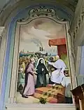 Mother Cabrini's fresco, entering right