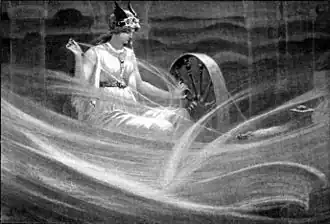 Фригг, прядущая облака. Художник: Джон Доуллман