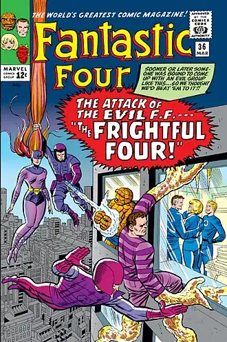 Первое появление Ужасающей четвёркиОбложка комикса Fantastic Four #36 (март 1965)Художник — Джек Кирби
