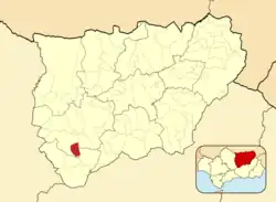 Расположение муниципалитета Фуэнсанта-де-Мартос на карте провинции