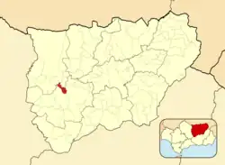 Расположение муниципалитета Фуэрте-дель-Рей на карте провинции