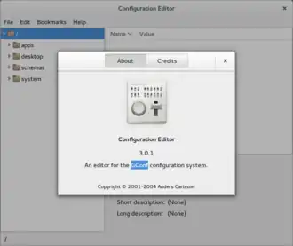 Скриншот программы GConf