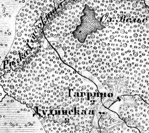 Деревня Дудинское на карте 1917 года