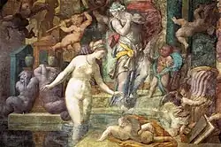 Купание Паллады. Фреска Галереи Франциска I