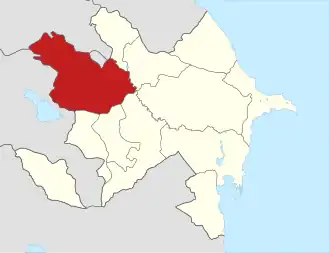 Ганджинский округ на карте