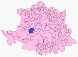 Расположение муниципалитета Гарровильяс-де-Альконетар на карте провинции