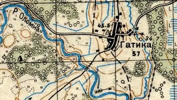 План деревни Гатика. 1937 год