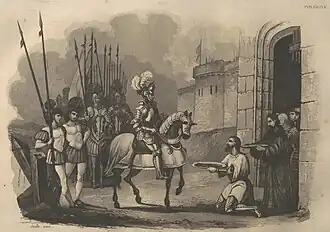 Гедимин входит в Киев. Из сочинения польского историка и картографа Леонарда Ходзько (1824).