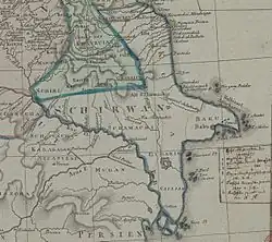 Ширван на карте 1804 года